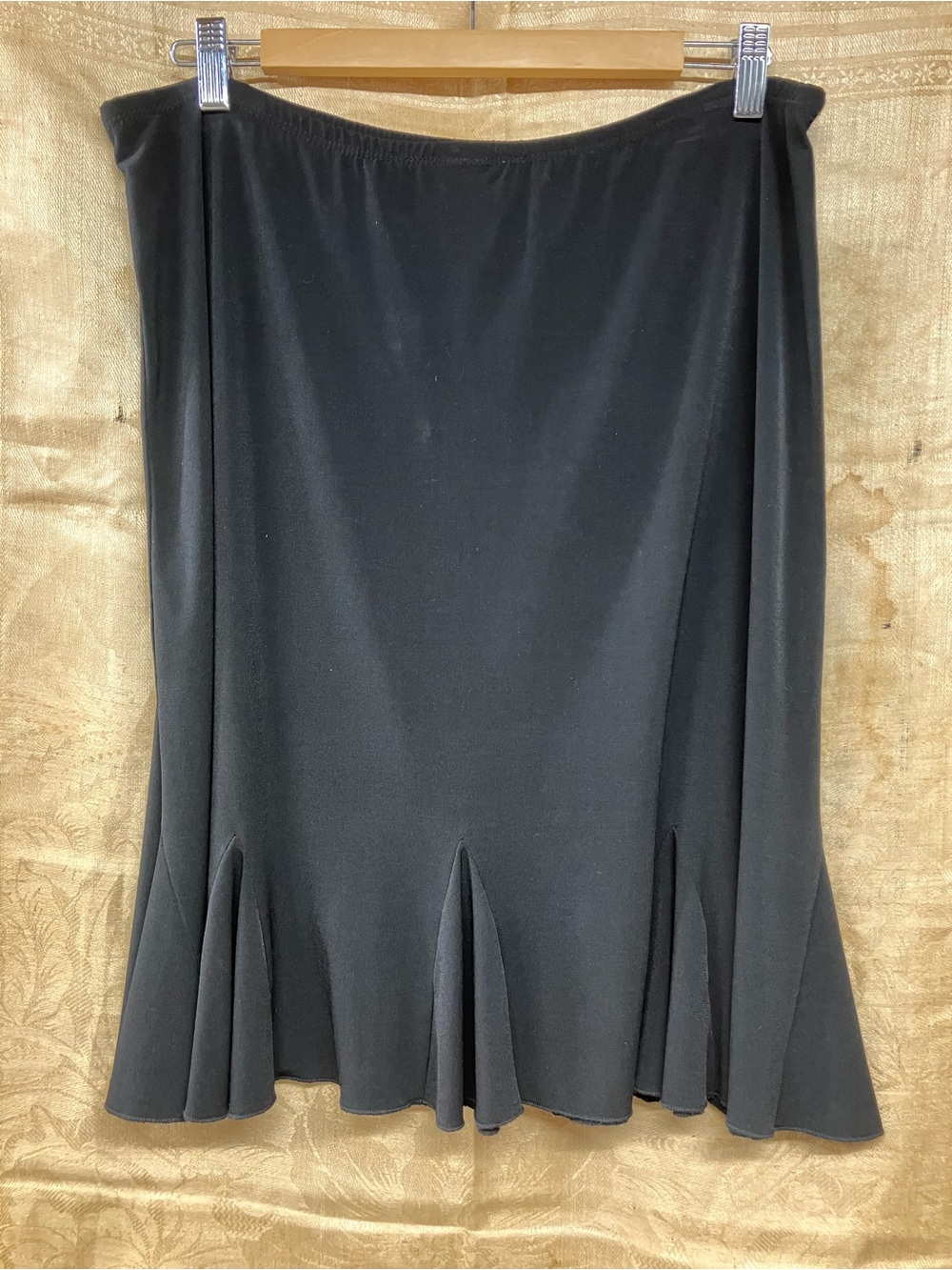 Notations Black A-Line Skirt with Flared Panels